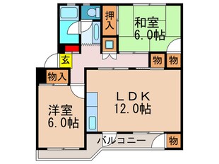 藤阪ハイツＢ２棟(401)の物件間取画像